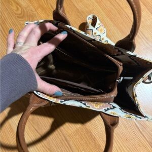 Charming Brown and Patterned Crossbody Bag